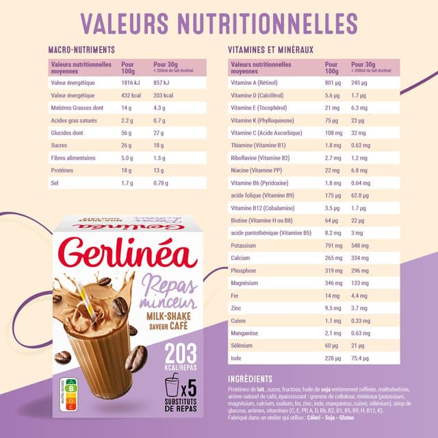 3175681186675 - Gerlinéa - Repas minceur milk shake saveur café