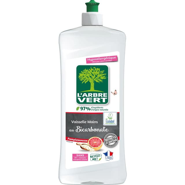 3450601047275 - L'arbre Vert - Liquide vaisselle Bicarbonate Pamplemousse Hypoallergénique