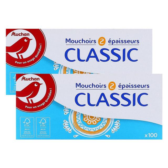 2050000407475 - Auchan - Boîte de mouchoirs classic 2 épaisseurs
