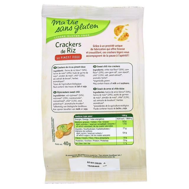 3380380077975 - Ma Vie Sans Gluten - Crackers riz piment doux bio