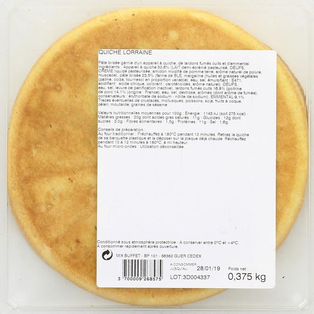 3700009268575 - Mix Buffet - Quiche Lorraine