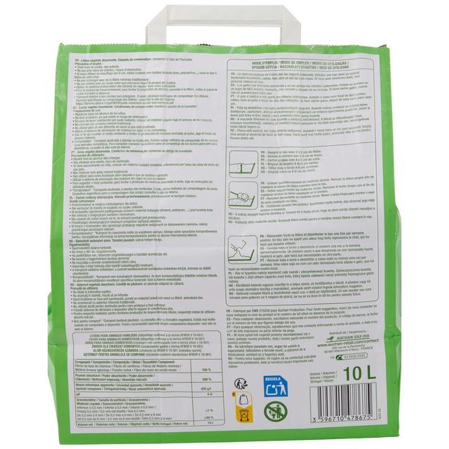 3596710478675 - Auchan - Litière végétale absorbante stop odeur compostable pour chat et rongeur