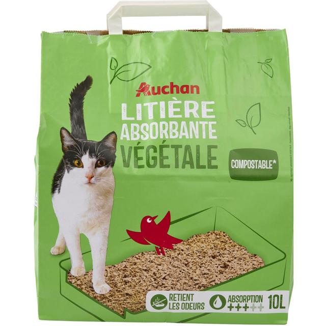 3596710478675 - Auchan - Litière végétale absorbante stop odeur compostable pour chat et rongeur