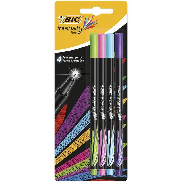 3086123449275 - Bic - 4 Feutres d'écriture pointe fine couleurs fun Intensity