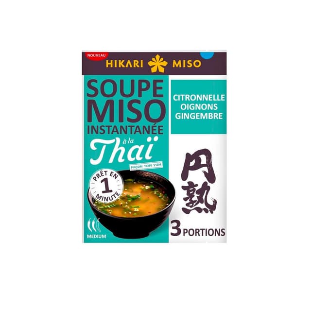 4902663019275 - Hikari Miso - Soupe miso à la Thaï Citronnelle Oignons Gingembre instantanée en sachet individuel