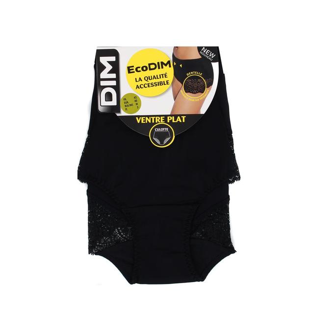 3610862302876 - Dim - Culotte femme taille haute en coton stretch et dentelle Noi