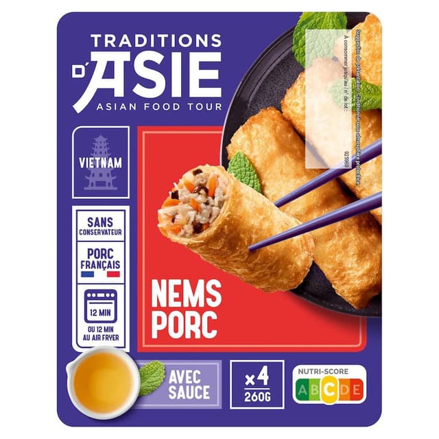 3248830003076 - Tradition d'asie - Nems au porc avec sauce Nuoc Mâm