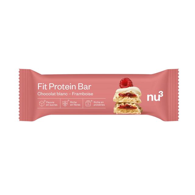4260744953376 - NU3 - Barre Protéinée Chocolat Blanc Framboise- Fit Protein Bar