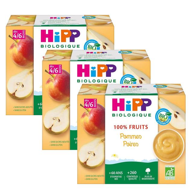 2050000395376 - Hipp - 100% Fruits - Pommes Poires Bio Coupelle Bébé Dès 4/6 mois