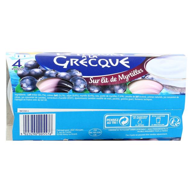 3023290005576 - Yaos - Yaourt à la Grecque sur lit de myrtilles