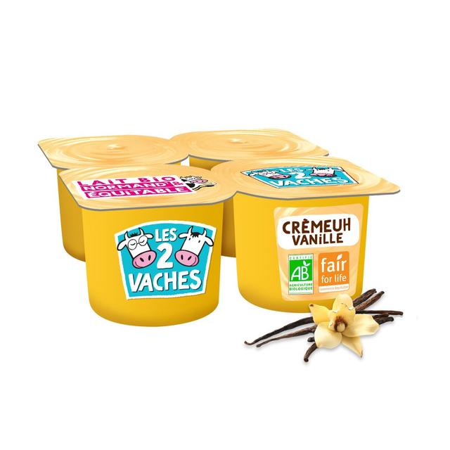 3661344288676 - Les 2 Vaches - Crème dessert vanille Bio