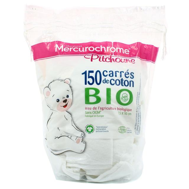 3160920500077 - Mercurochrome - Carrés de coton bio issu de l'agriculture biologique