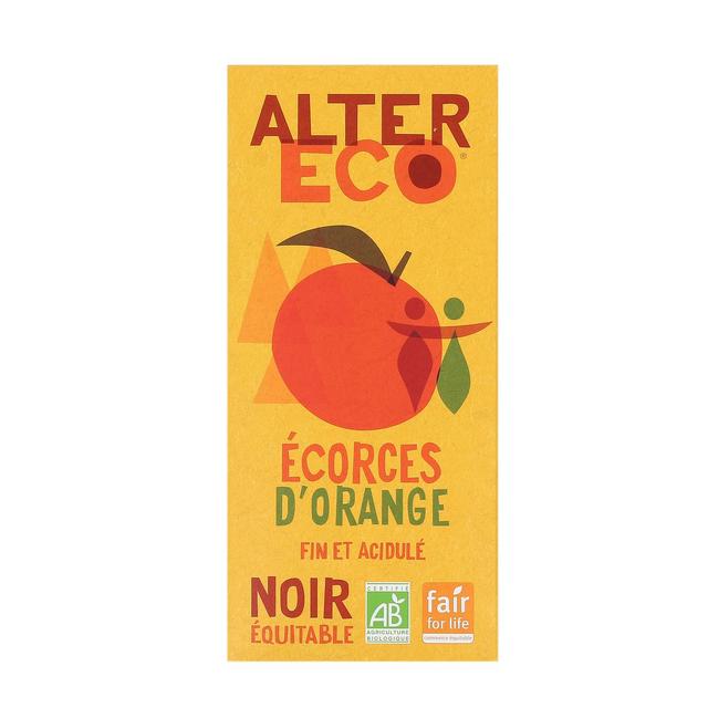 3700214610077 - Alter Eco - Commerce Equitable - Chocolat noir écorces d'orange 60% Cacao Bio du Pérou
