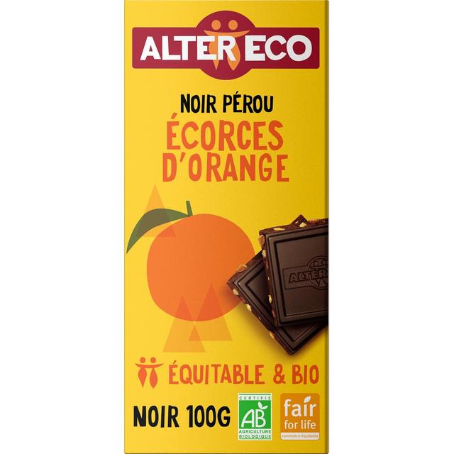 3700214610077 - Alter Eco - Commerce Equitable - Chocolat noir écorces d'orange 60% Cacao Bio du Pérou