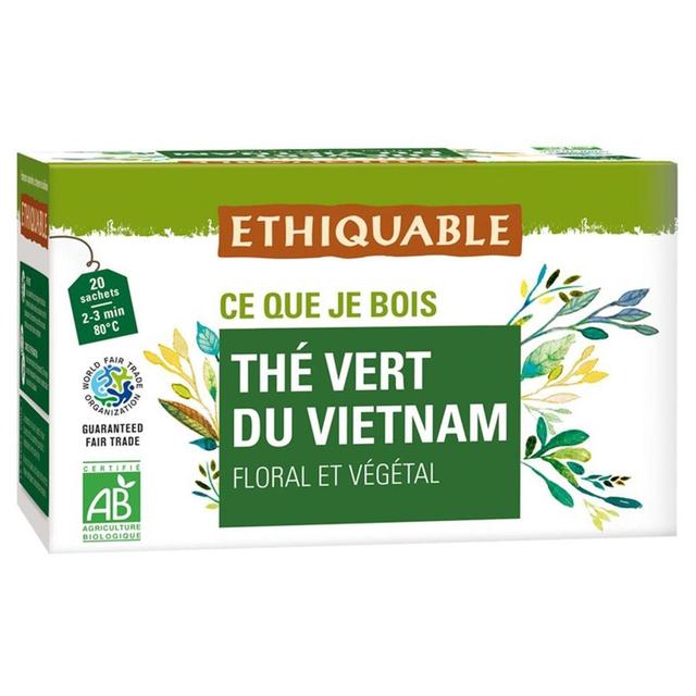 3760091720177 - Ethiquable - Commerce Equitable - Thé vert Bio du Vietnam - 20 sachets