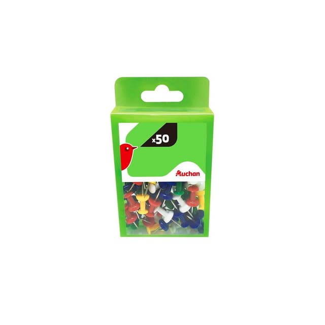 3245676300277 - Auchan - Boîte de punaises multicolore
