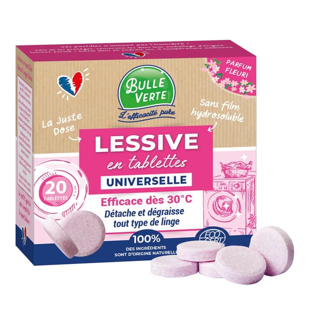 3700147201977 - Bulle Verte - Lessive tablette 20 lavages Ecodétergent