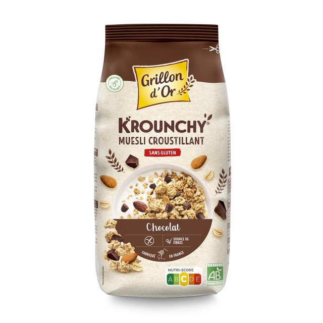 3421557502477 - Grillon Or - Krounchy Muesli Chocolat sans gluten BIO
