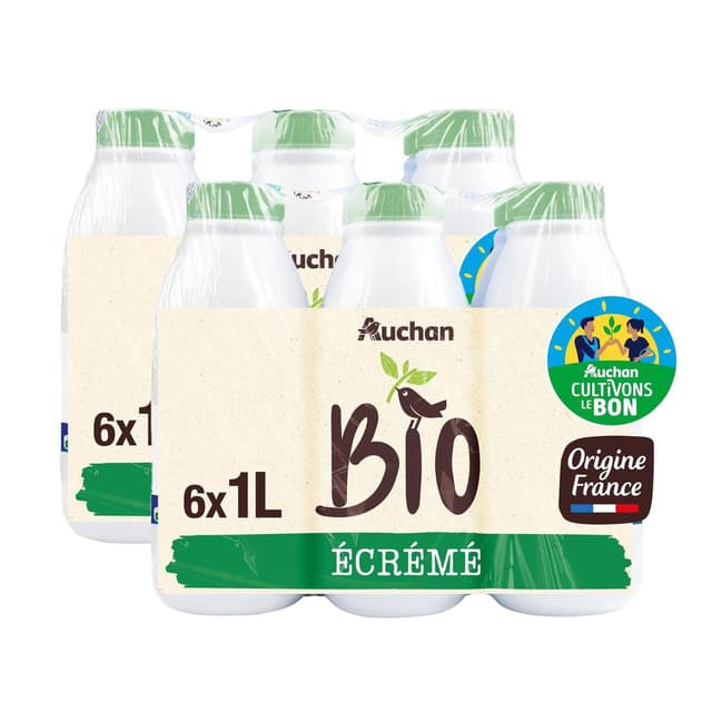 2050000422577 - Auchan Solidaires Bio - Lait écrémé équitable bio UHT