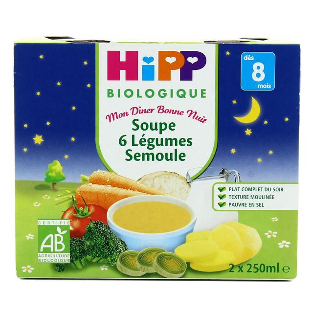 4062300185777 - Hipp - Soupe 6 Légumes Semoule bio dès 8 mois