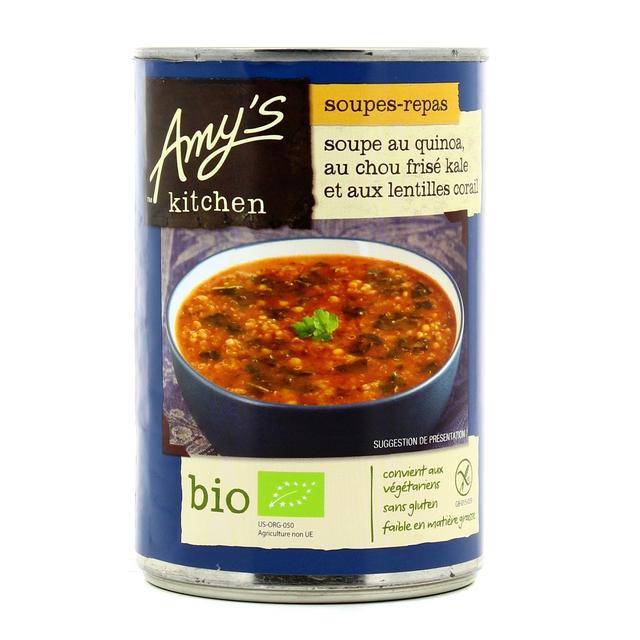 0042272006977 - Amy's Kitchen - Soupe quinoa, chou frisé kale, lentilles corail bio sans gluten