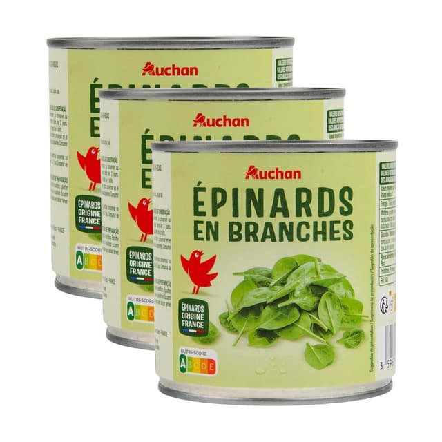 3596710401710 - Auchan - Epinards en branches en conserve