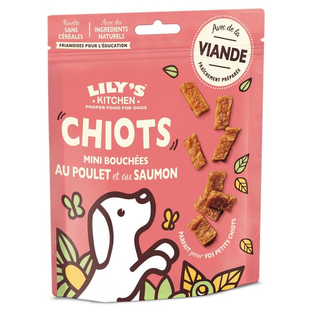5056273609377 - Lily's Kitchen - Friandises Mini bouchées Poulet Saumon sans céréales pour Chiot