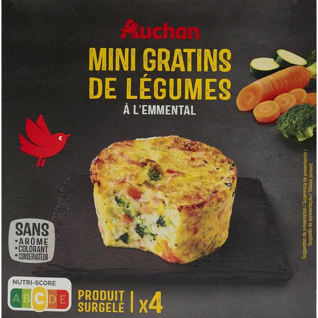 3596710332878 - Auchan - Mini gratin aux légumes crème fraîche et emmental