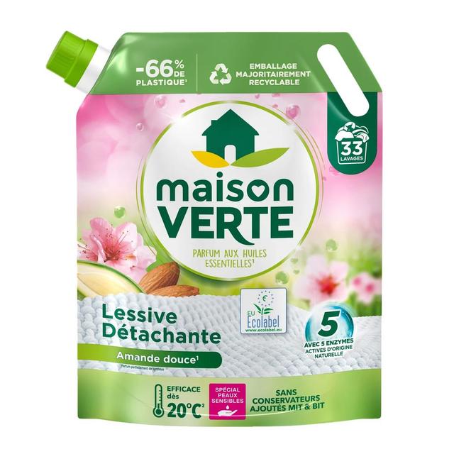 3178041363778 - Maison Verte - Lessive liquide Peaux sensibles Amande douce détachante