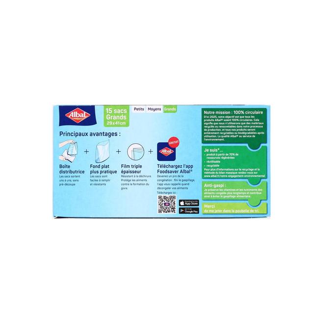 4008871216878 - Albal - Sacs congélation à liens - Grand modèle
