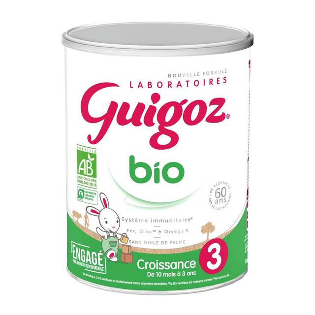 7613036217378 - Guigoz - Lait de Croissance Bio 3ème âge en Poudre Bébé Dès 10 mois