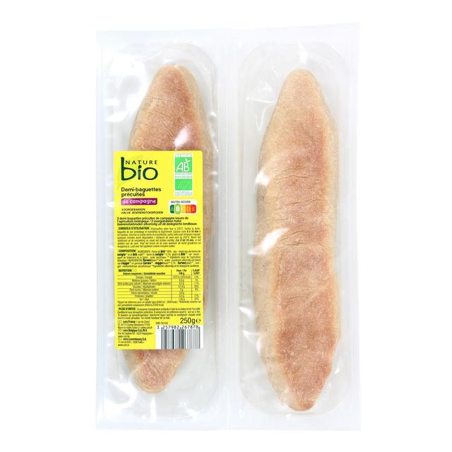 3257982267878 - Nature Bio - 2 Baguettes precuites de campagne Bio
