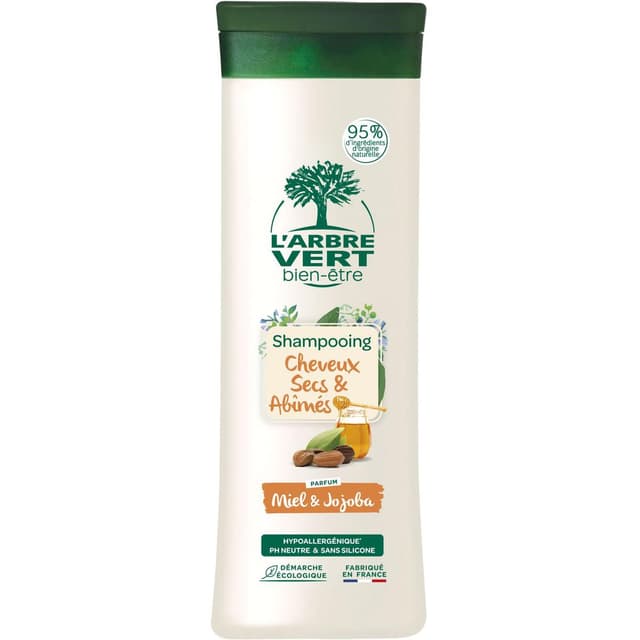 3450601028878 - L'Arbre Vert Bien-Etre - Shampooing nutrition à l'huile de jojoba et aux extraits de miel pour les cheveux secs et abimés