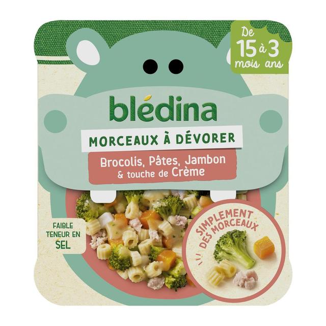 3041091829078 - Blédina - Morceaux à dévorer - Brocolis Pâtes Jambon et touche de Crème Assiette Bébé Dès 15 mois
