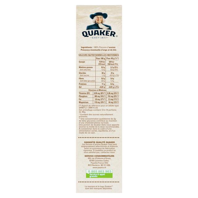 3168930009078 - Quaker - Oats, céréales d'avoine