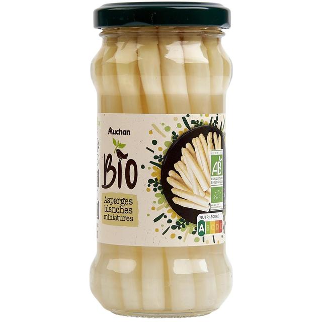 3596710500079 - Auchan BIO - Asperges blanches miniatures Bio en bocal