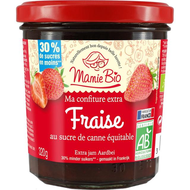 3456300011579 - Mamie Bio - Confiture extra de fraise bio, au sucre de canne Equitable