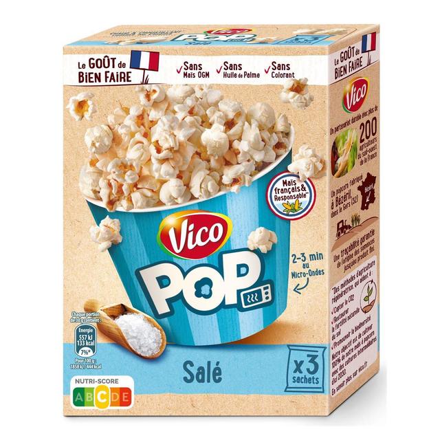 3336972302079 - Vico - Pop Corn Micro-Ondes Salé