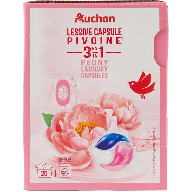 3596710532179 - Auchan - Lessive en capsules 3en1 pivoine