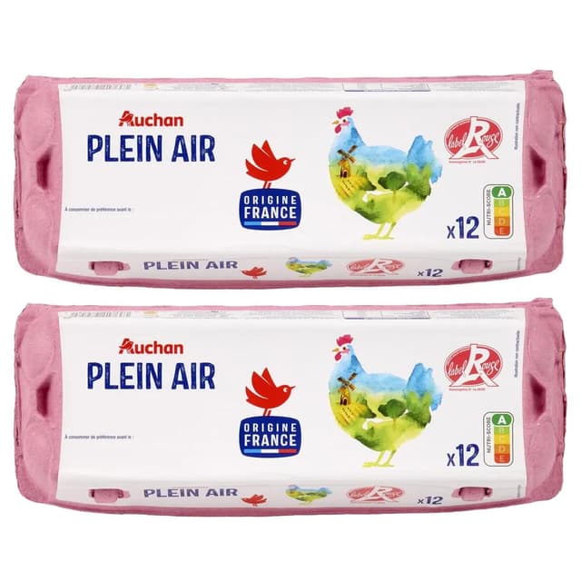2050000422379 - Auchan - Oeufs de poules élevées en plein air Label Rouge