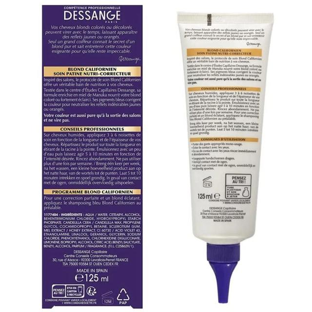 3600550312379 - Dessange - Soin patine bleu Blond Californien Nutri-correcteur