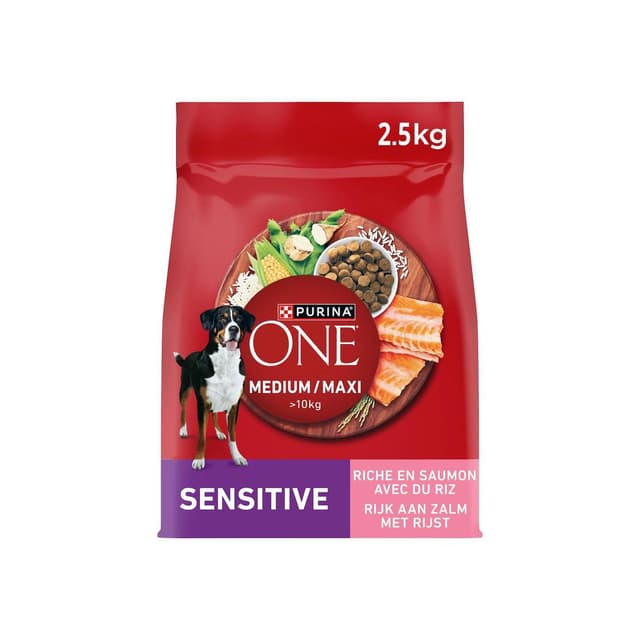7613036514279 - Purina - One - Croquettes Saumon Sensitive pour chien moyen et maxi