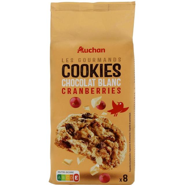 3596710336579 - Auchan - Cookies chocolat blanc saveur canberries