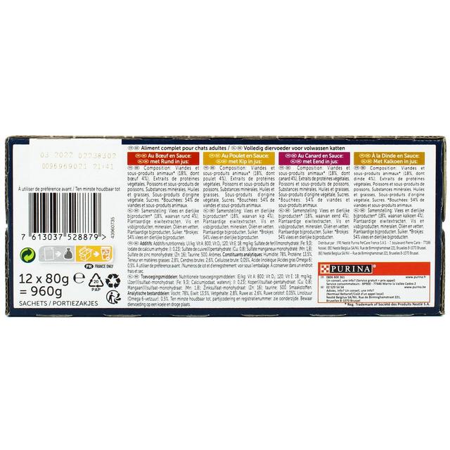 7613037528879 - Purina - Félix - Sachets en Sauce Succulent Grill - Sélection Campagne 4 variétés pour chat