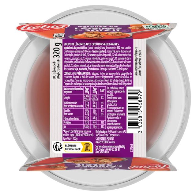 3036815458979 - Liebig - Soupe Velouté de Légumes du Soleil et Toppings