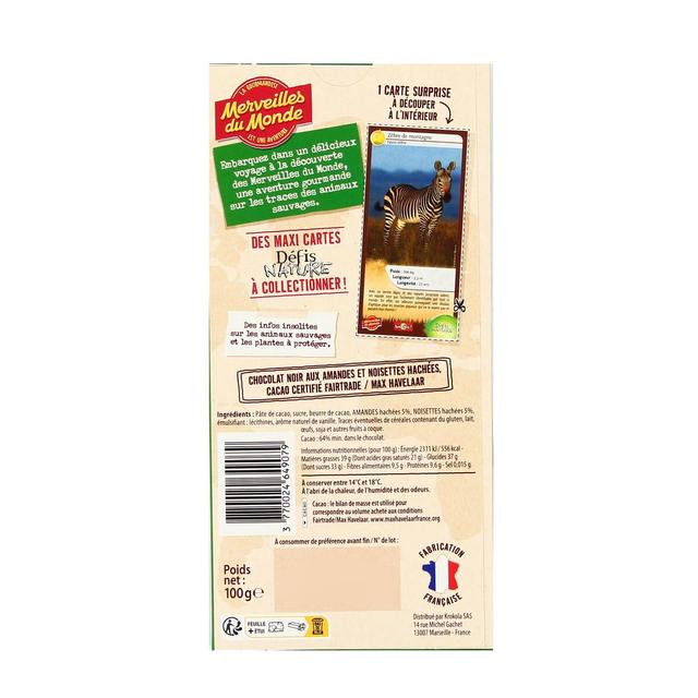 3770024649079 - Merveilles du monde - Chocolat noir 64% noisettes et amandes pilées