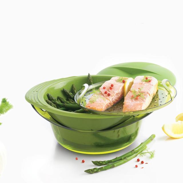 3485990700180 - Mastrad - Cuit-vapeur - Panier verre, Plateau, couvercle