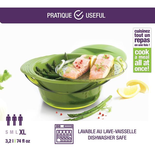 3485990700180 - Mastrad - Cuit-vapeur - Panier verre, Plateau, couvercle