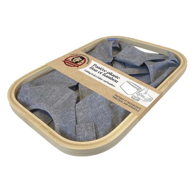 3061050001680 - La Ménagère - Panière tissu et bambou pliante