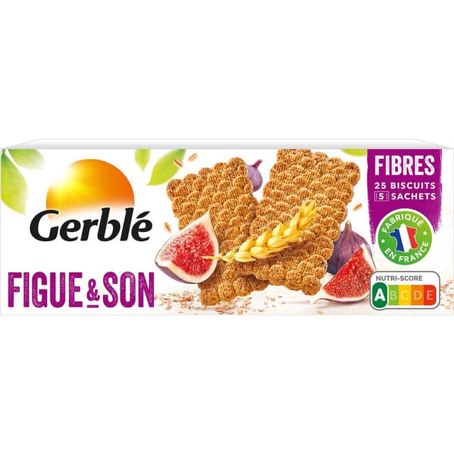 3251490332080 - Gerblé Fibres - 25 Biscuits figues et son -46% de sucres en moins